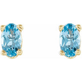 14K Yellow Natural Aquamarine Earrings